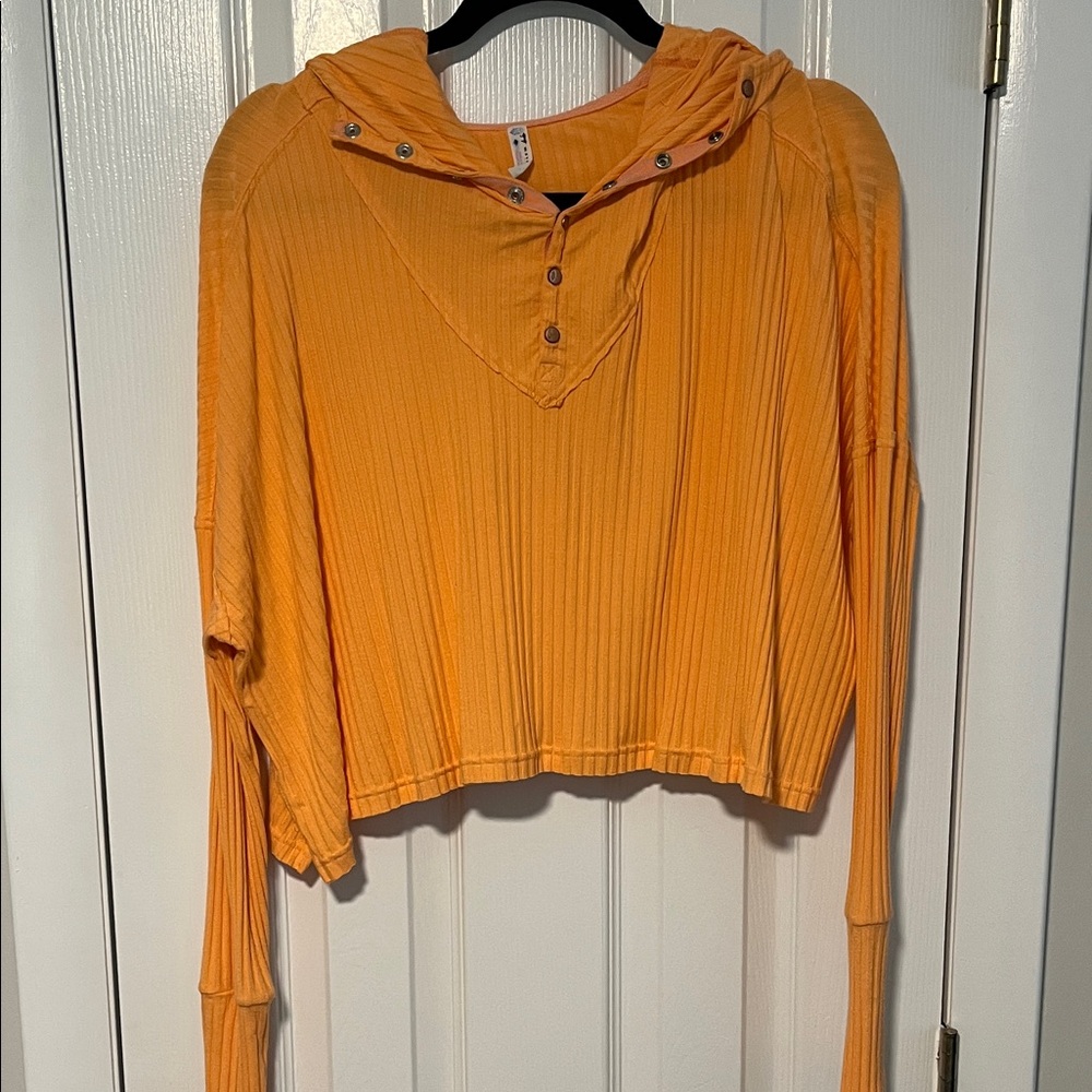 Free People Blissed Out Henley Hoodie